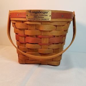 Longaburger Christmas Poinsettia Basket 1988 with plastic insert
